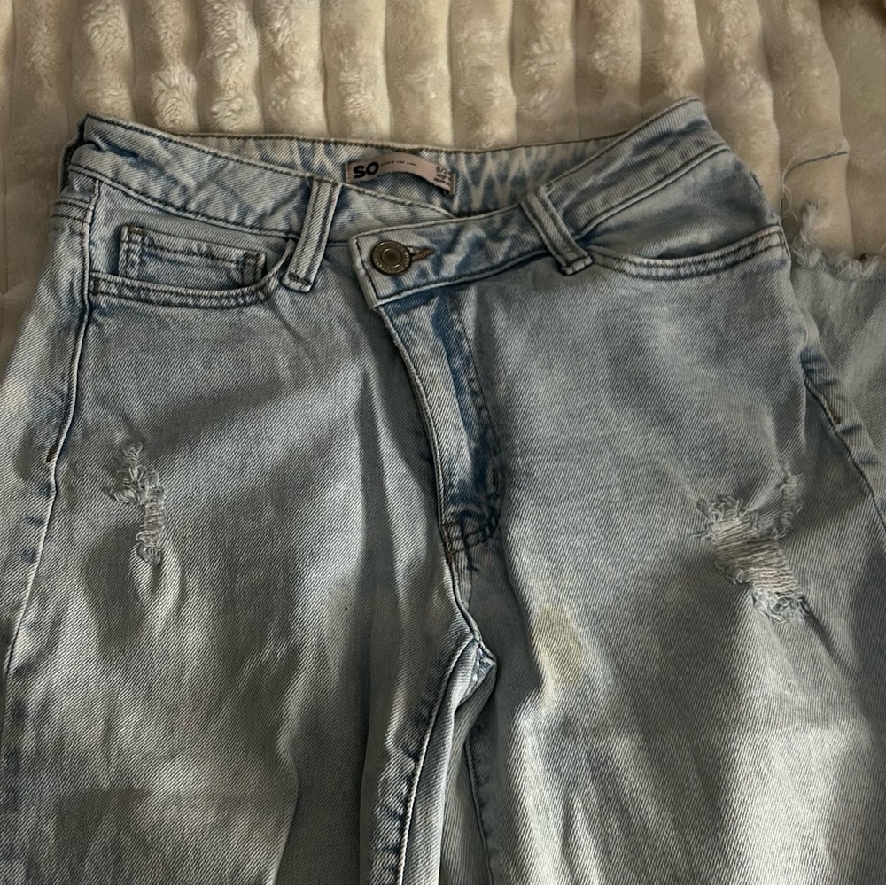 SO Blue High Rise Distressed Jeans